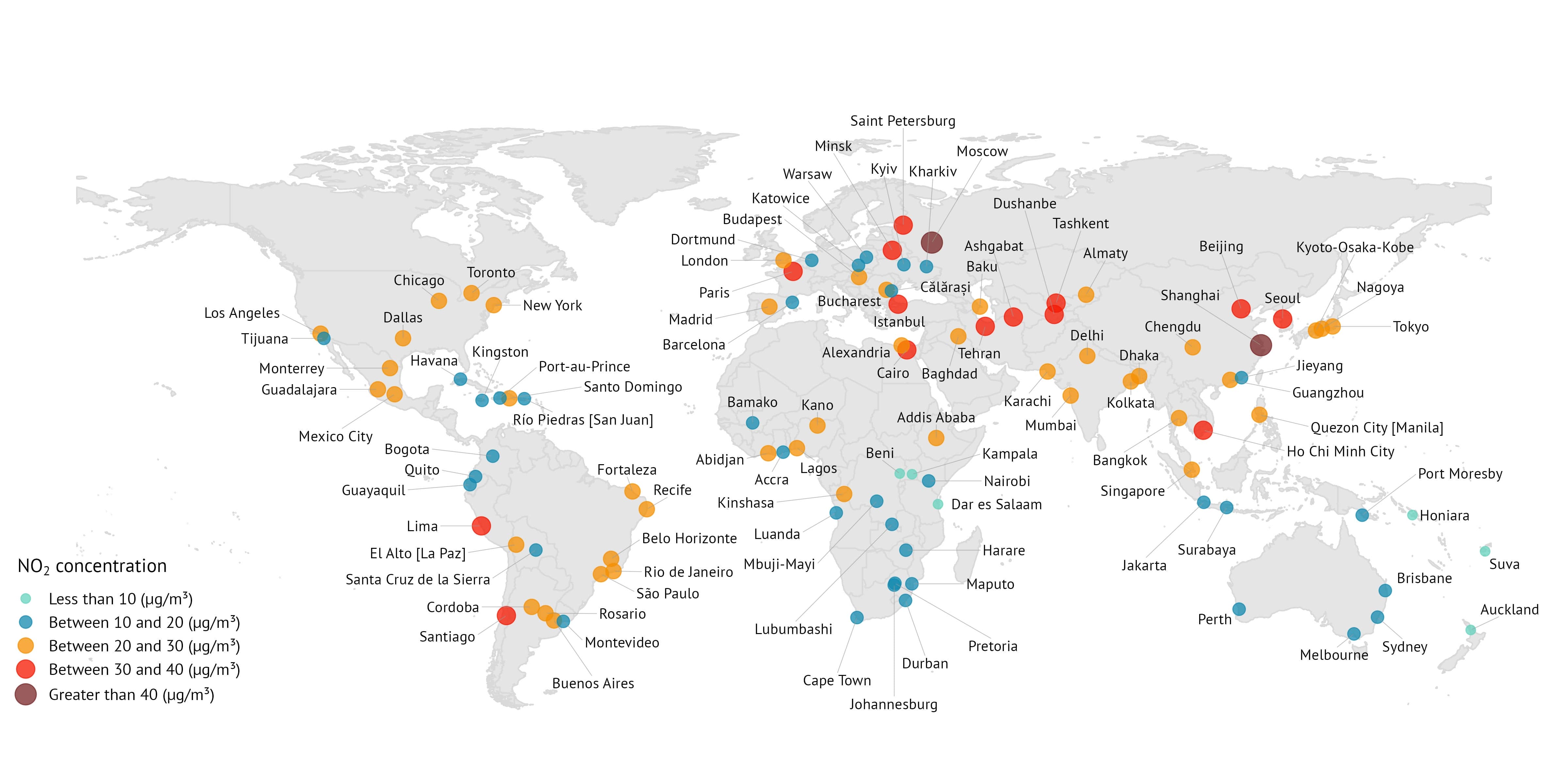 Map: Exposure to NO2