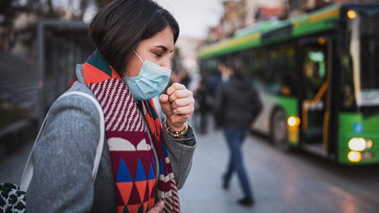 Woman wearing mask