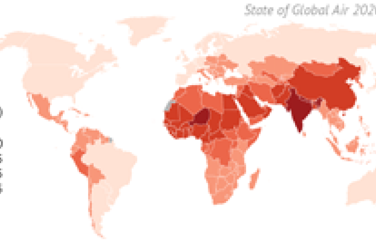 Figure B. Population-weighted annual average PM2.5 concentrations in 2019.