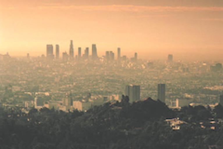 Hazy air in a city