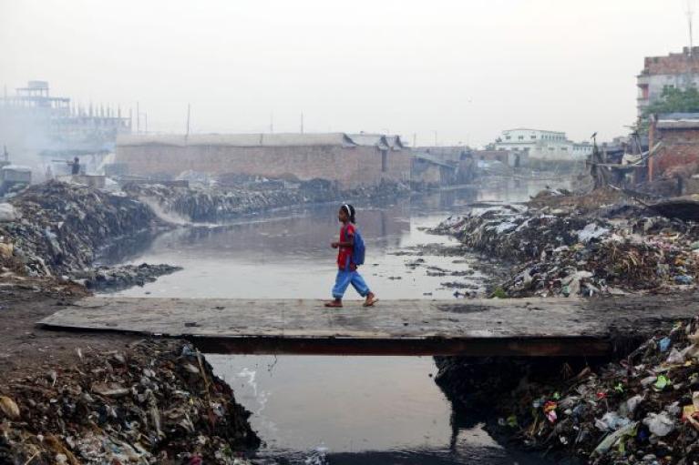 child-river